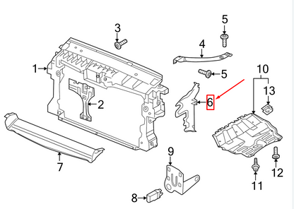 NEW VW TIGUAN 5N FRONT LEFT RADIATOR SUPPORT AIR DEFLECTOR 5N0121283A ORIGINAL