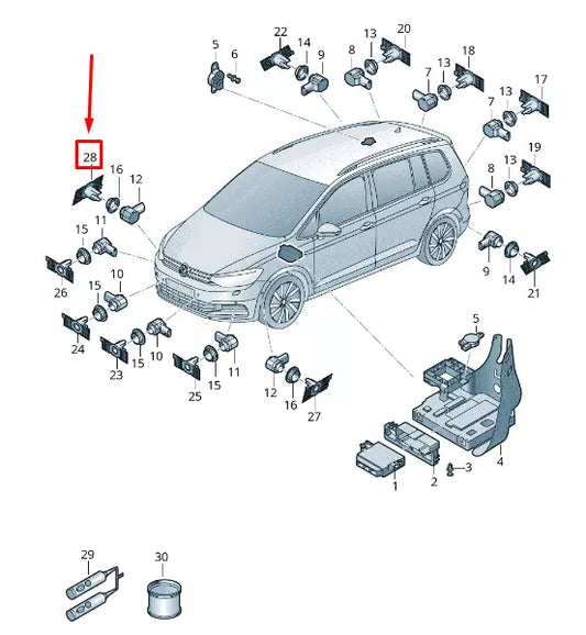 NEW VW TOURAN 5T FRONT RIGHT PARKING SENSOR BRACKET 5TA919400GRU