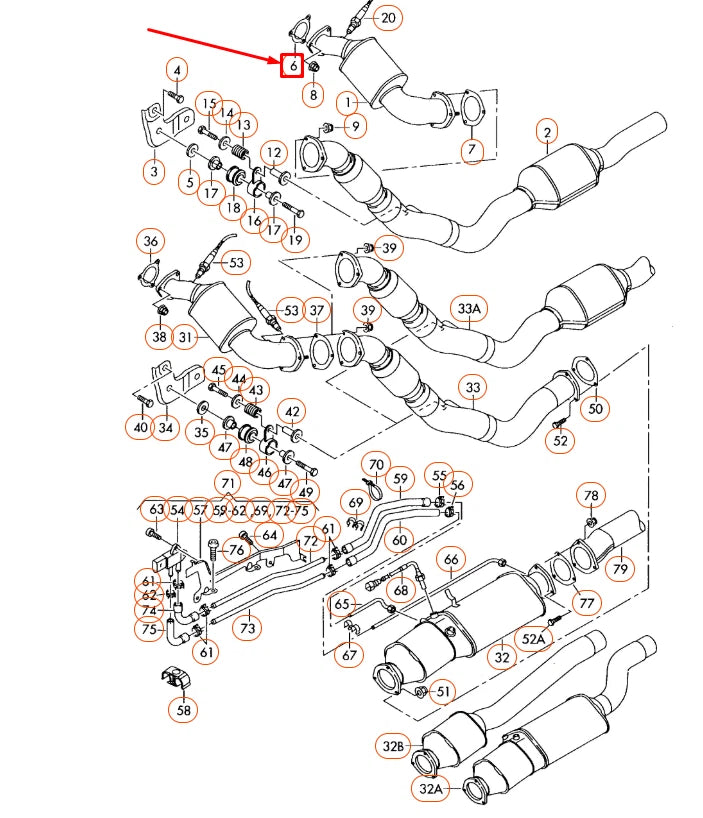NEW AUDI A4 B7 EXHAUST PIPE GASKET 4D0253115A ORIGINAL