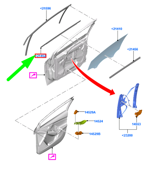 new ford focus mk3 c346 front left door belt weatherstrip 1871580 original