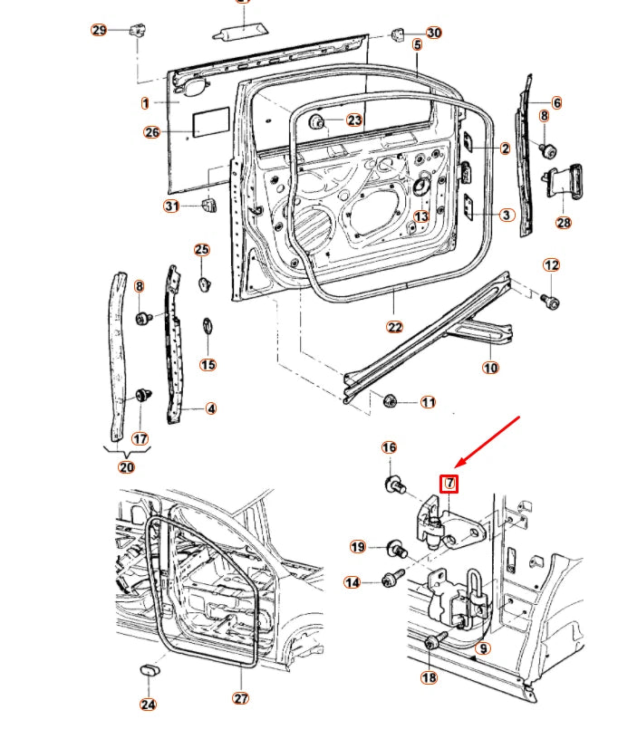 NEW VOLKSWAGEN JETTA A5 FRONT RIGHT DOOR UPPER HINGE 1K0831402N ORIGINAL
