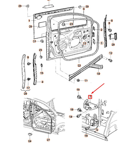 NEW VOLKSWAGEN JETTA A5 FRONT RIGHT DOOR UPPER HINGE 1K0831402N ORIGINAL