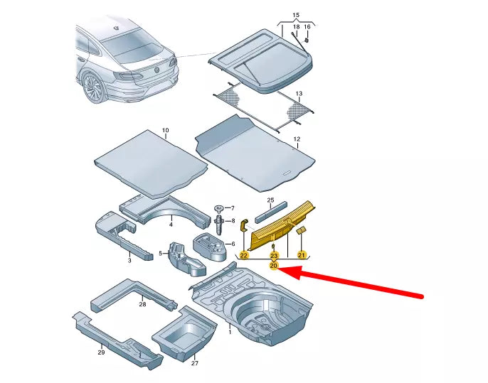 NEW VOLKSWAGEN ARTEON 3H7 TRUNK LOCK LOCK TRIM 3G8863459A82V ORIGINAL