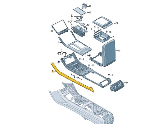NEW AUDI A8 4N CENTER CONSOLE LEFT SIDE TRIM 4N2863915H2YA RHD ORIGINAL