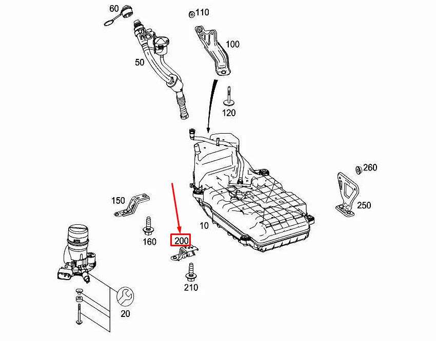 NEW MERCEDES-BENZ GLC X253 FUEL TANK MOUNTING BRACKET A2534750100 ORIGINAL