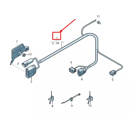 NEW AUDI Q8 4MN REAR AXLE ADAPTER CABLE LOOM 4M0971165N