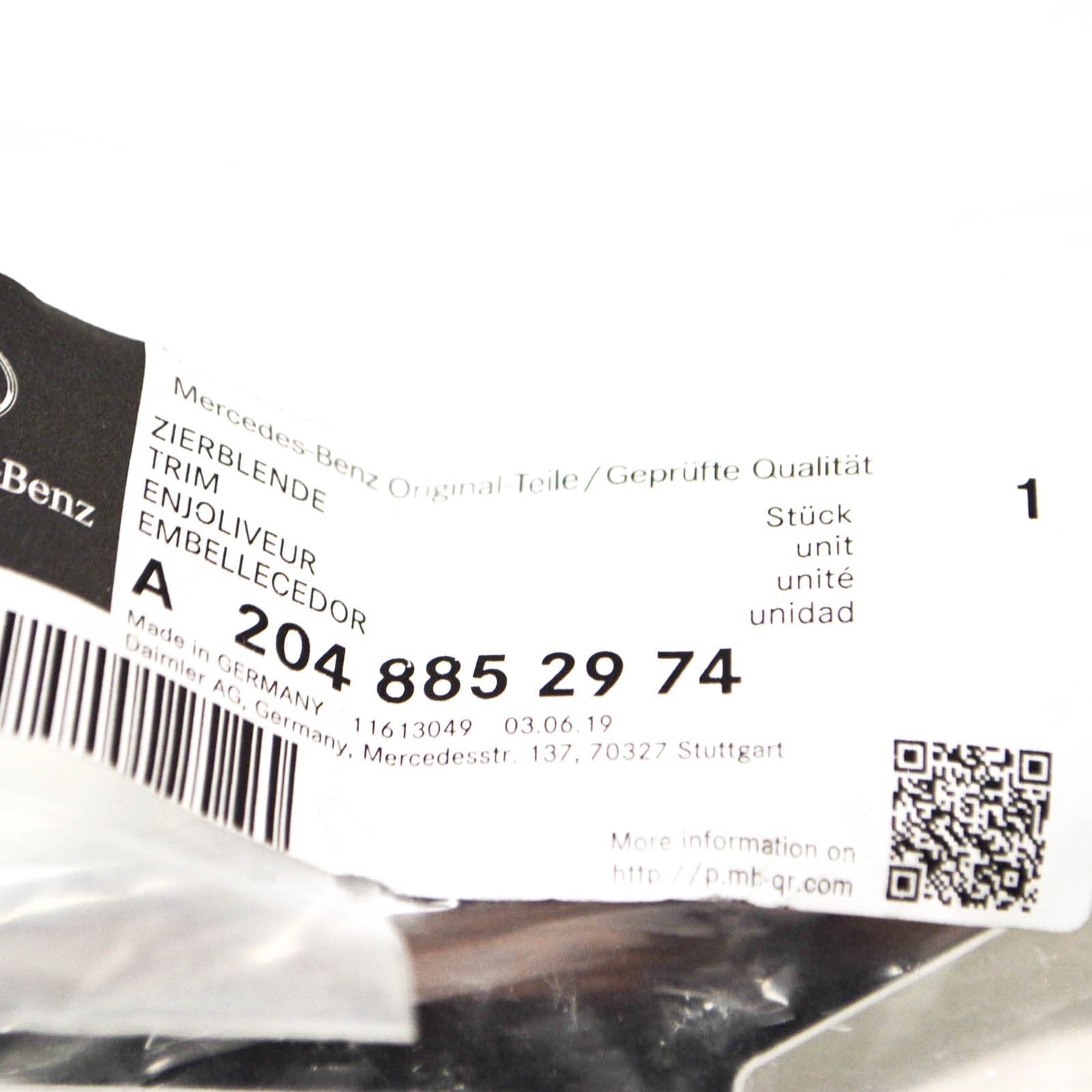 NEW MERCEDES-BENZ C-CLASS W204 FRONT LEFT LIGHT DRL TRIM A2048852974 ORIGINAL