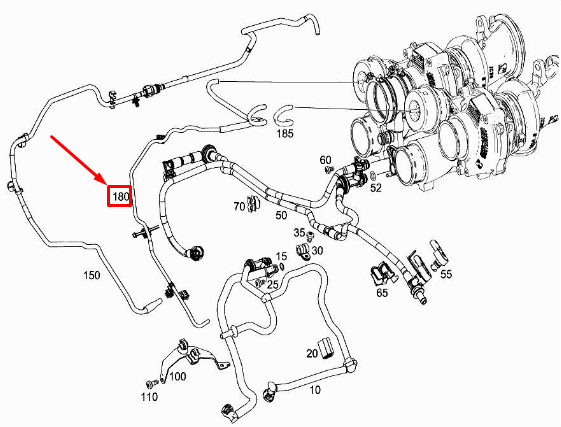 NEW MERCEDES-BENZ C W205 VACUUM LINE A1771400000 ORIGINAL