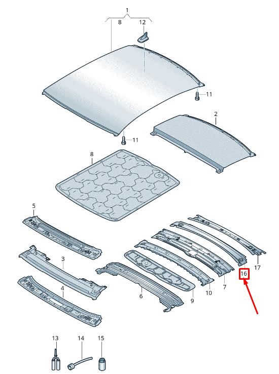 new audi a5 f5 upper rear roof frame 8w8817985 original