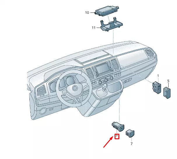 NEW VW TRANSPORTER VI T6 USB SOCKET WITH COVER 6C0035249 ORIGINAL