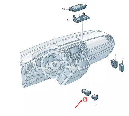 NEW VW TRANSPORTER VI T6 USB SOCKET WITH COVER 6C0035249 ORIGINAL