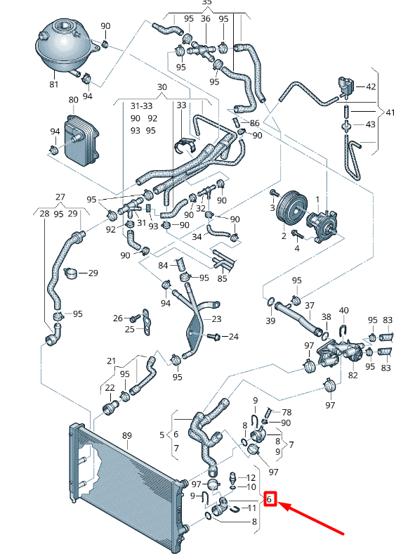 NEW VW CADDY 2K MK3 COOLANT HOSE QUICK ACTING COUPLING 1K0122291CE ORIGINAL