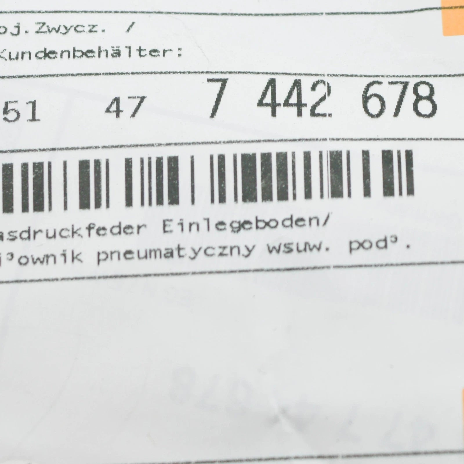 NEW BMW X3 G01 REAR FLOOR CARPER GAS SPRING 51477442678 ORIGINAL