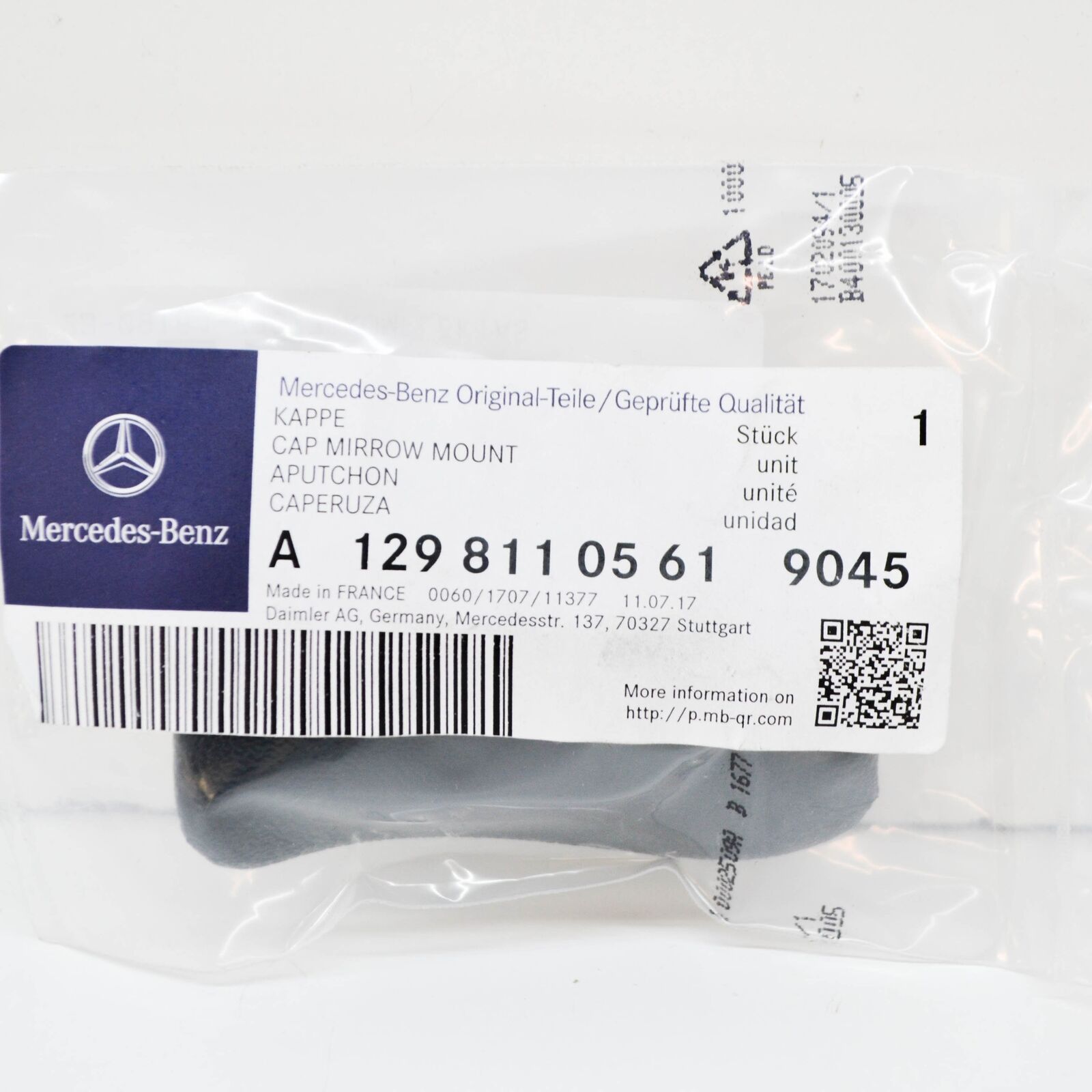 NEW MERCEDES-BENZ SL R129 LEFT SUN VISOR MOUNT CAP A12981105619045 ORIGINAL