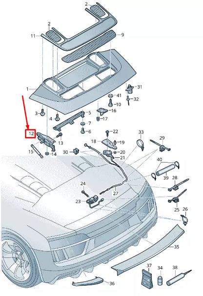 NEW AUDI R8 4S REAR RIGHT SIDE BOOTLID HINGE 4S7827302