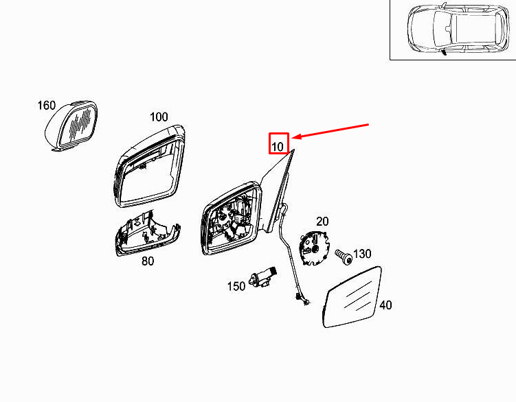 new mercedes-benz b w246 front left side wing mirror a2468100100 original