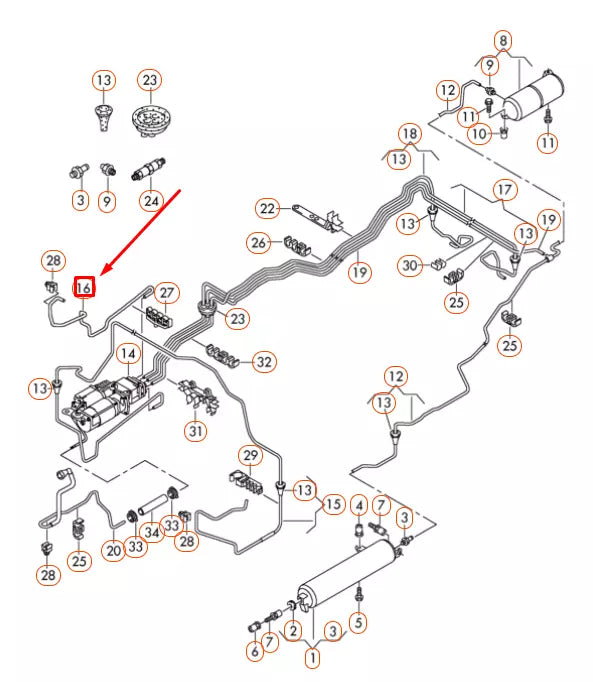 NEW AUDI Q7 4L FRONT RIGHT SUSPENSION AIR LINE 7L0616762C ORIGINAL