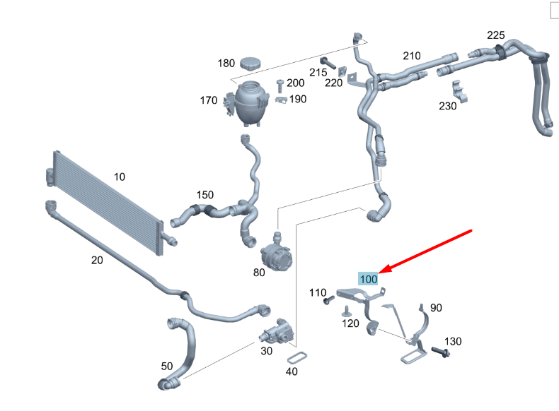 NEW MB C C205 BATTERY COOLING SYSTEM FRONT BRACKET A2055011420 ORIGINAL