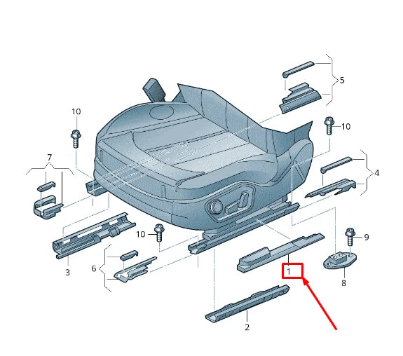 NEW AUDI A8 4H FRONT LEFT OUTER GUIDE RAIL COVER 4H0881457AY8
