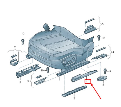 NEW AUDI A8 4H FRONT LEFT OUTER GUIDE RAIL COVER 4H0881457AY8
