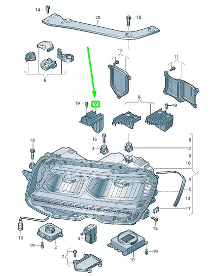 NEW VOLKSWAGEN TIGUAN AD MK2 HEADLIGHT HEAT SINK 5TA998476