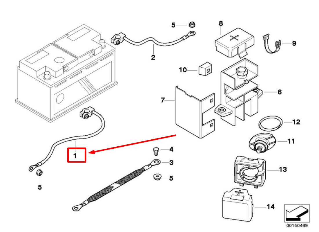 new bmw z3 coupe e36 negative battery cable 61122695520 2695520 original
