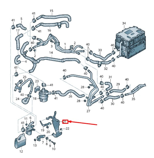 NEW AUDI Q7 4M ENGINE ADDITIONAL COOLANT PUMP BRACKET 4M0121240AQ