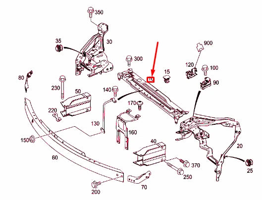NEW MERCEDES-BENZ C W204 FRONT CENTRAL STIFFENING A2046200272 ORIGINAL