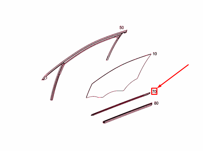 new mercedes a w176 front left outside window sealing rail a1767250065 original