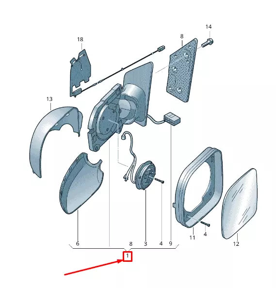 NEW VW CADDY III 2K MK3 FRONT RIGHT SIDE WING MIRROR LHD 2K5857508AP9B9 ORIGINAL