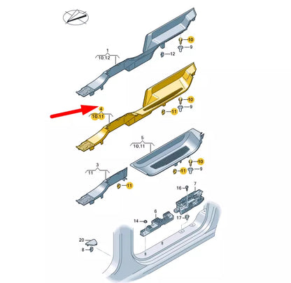 NEW VOLKSWAGEN CADDY MK4 SB RIGHT SILL TRIM STRIP 2K7853376E4PK ORIGINAL