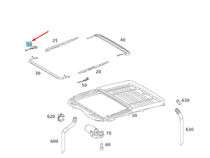 NEW MERCEDES-BENZ S W221 SLIDING ROOF RIGHT GUIDEA2217820286 ORIGINAL