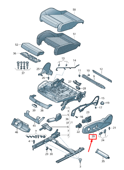new audi a5 f5 front right outer seat frame trim 8w0881326d4pk original