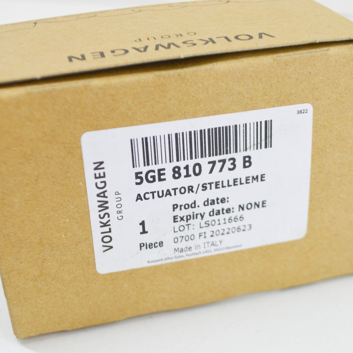 NEW VOLKSWAGEN PASSAT B8 3G THROTTLE CONTROL ELEMENT 5GE810773B ORIGINAL