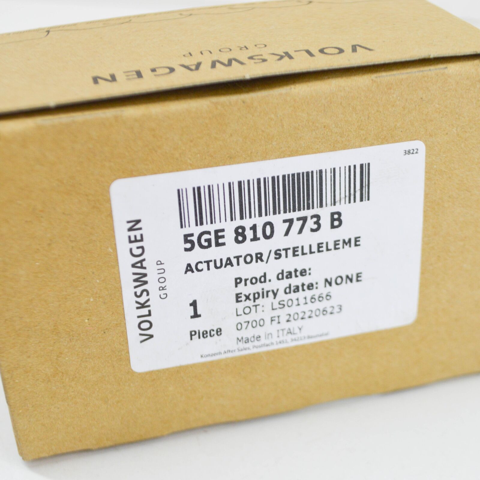 NEW VOLKSWAGEN PASSAT B8 3G THROTTLE CONTROL ELEMENT 5GE810773B ORIGINAL