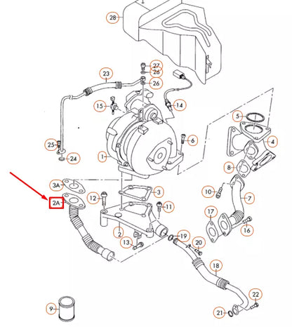 NEW AUDI A4 B7 TURBOCHARGER OIL RETURN LINE 059145736D ORIGINAL