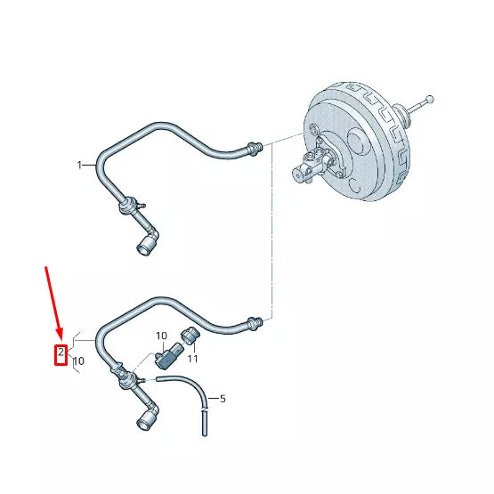 NEW VW TRANSPORTER VI T6 BRAKE SERVO VACUUM PIPE LHD 7E1611931AA