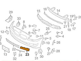 new bmw 5 f10 front bumper right air intake grille 51117200698 original