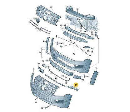 NEW VOLKSWAGEN AMAROK 2H FRONT BUMPER RIGHT LOWER SPOILER 2HH8059049B9 ORIGINAL