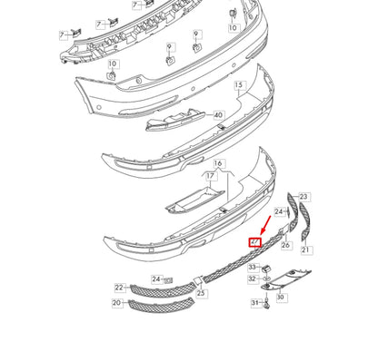 NEW AUDI Q3 8U REAR BUMPER CENTER LOWER TRIM 8U0807823A4U8 ORIGINAL