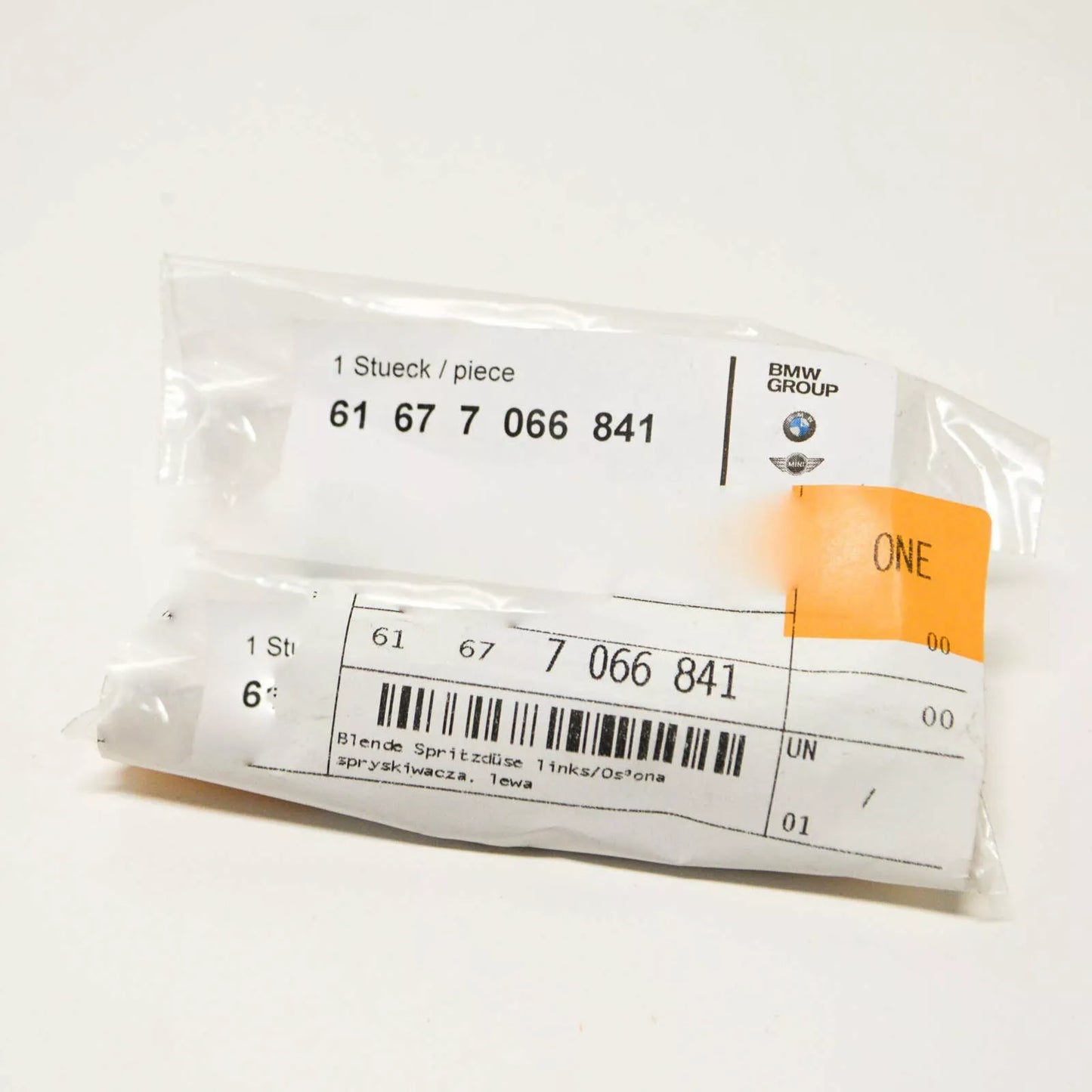 NEW BMW 3 E46 LEFT HEADLIGHT WASHER COVER 61677066841 ORIGINAL