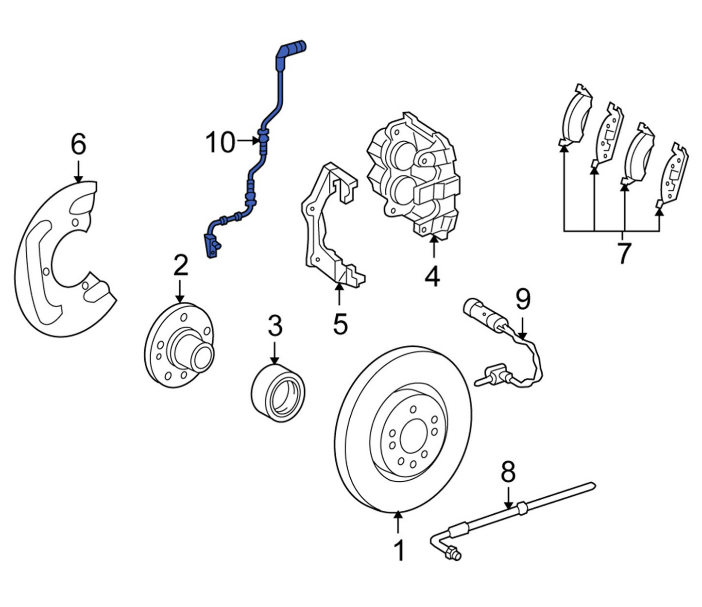NEW MERCEDES-BENZ C W204 FRONT WHEEL SPEED SENSOR A2049054205 ORIGINAL