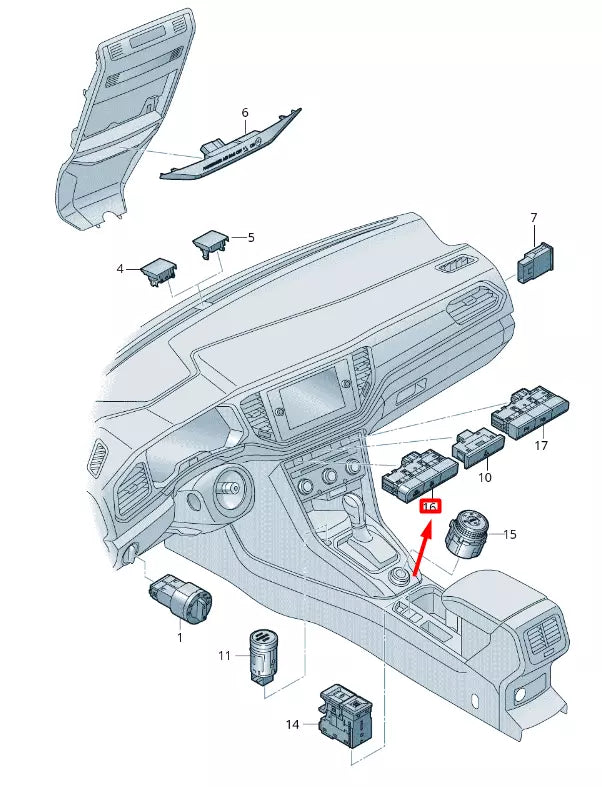 NEW VOLKSWAGEN T-ROC A11 SWITCHES PANEL 2GA927137CWHS