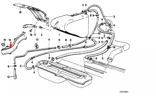 NEW BMW 3 E30 FUEL BREATHER LINE COVER 316 1.8 PETROL 16131179011 ORIGINAL