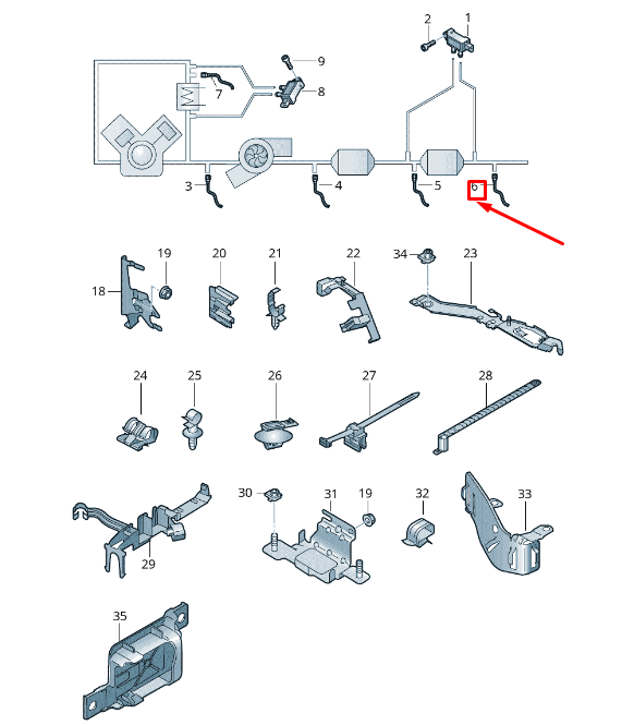 new audi a4 avant b9 exhaust gas temperature sensor 8w0906088s original