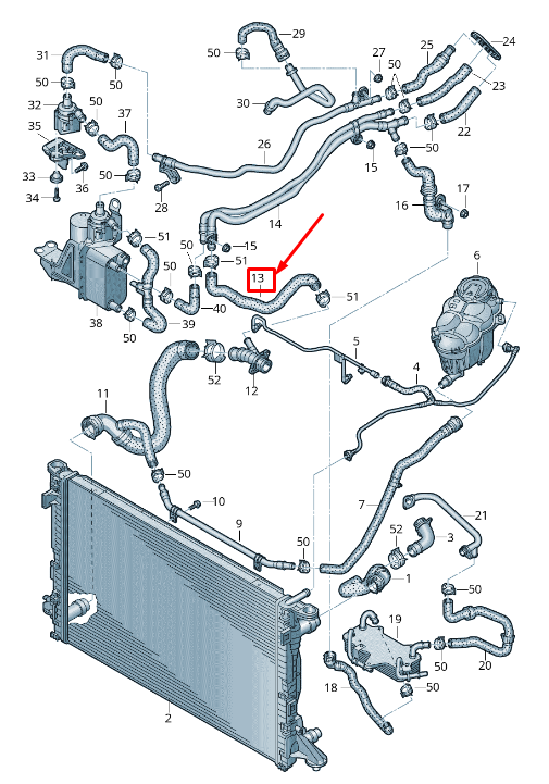 NEW AUDI A8 4N ENGINE COOLANT HOSE 4N0819672D ORIGINAL