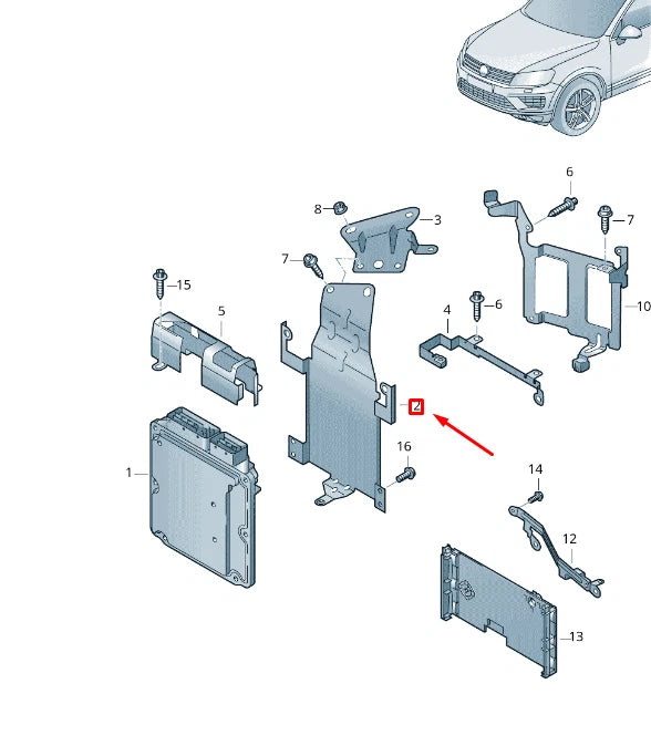 NEW VW TOUAREG 7P MK2 ENGINE CONTROL UNIT RETAINER 7P1907645