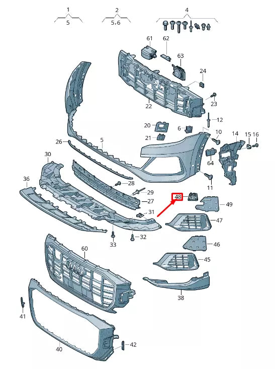 NEW AUDI Q8 4MN FRONT RIGHT BUMPER ULTRASOUND SENSOR SUPPORT 4M8919262C