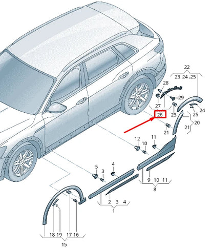 NEW AUDI E-TRON GEN REAR LEFT WHEEL ARCH HOUSING BRACKET 4KE853587