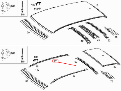 new mercedes-benz b w246 right roof reinforcement a2466510616 original